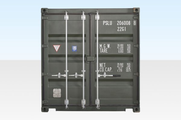 20ft Shipping Container (One Trip) Dark Green (RAL 6007)